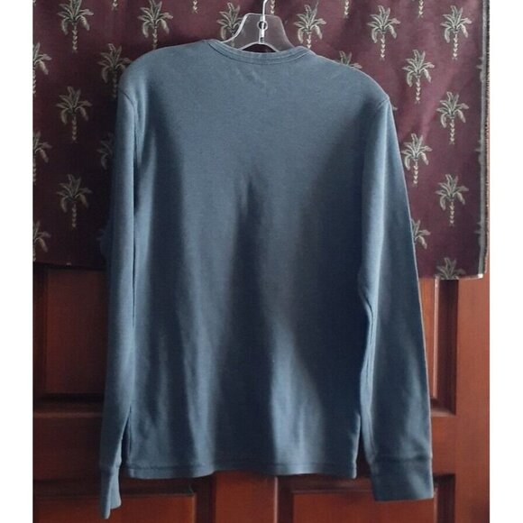 Anchor Blue Waffle Knit Long Sleeve Thermal Top Gray S - Picture 3 of 10